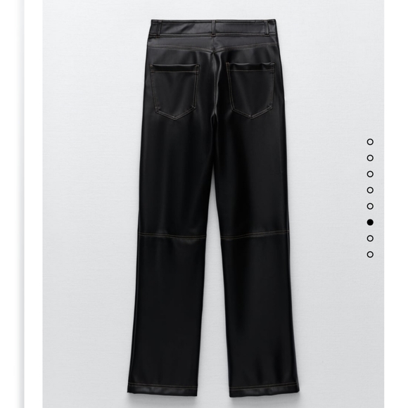Zara * Faux Leather High Rise Straight Pants - Picture 9 of 9